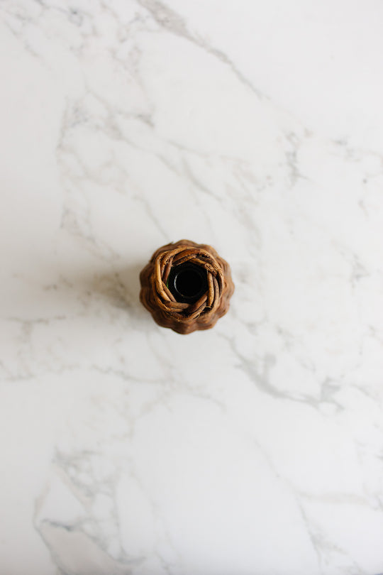 vintage french wicker wrapped bottle