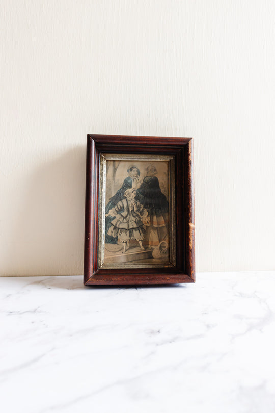 antique English petite framed print