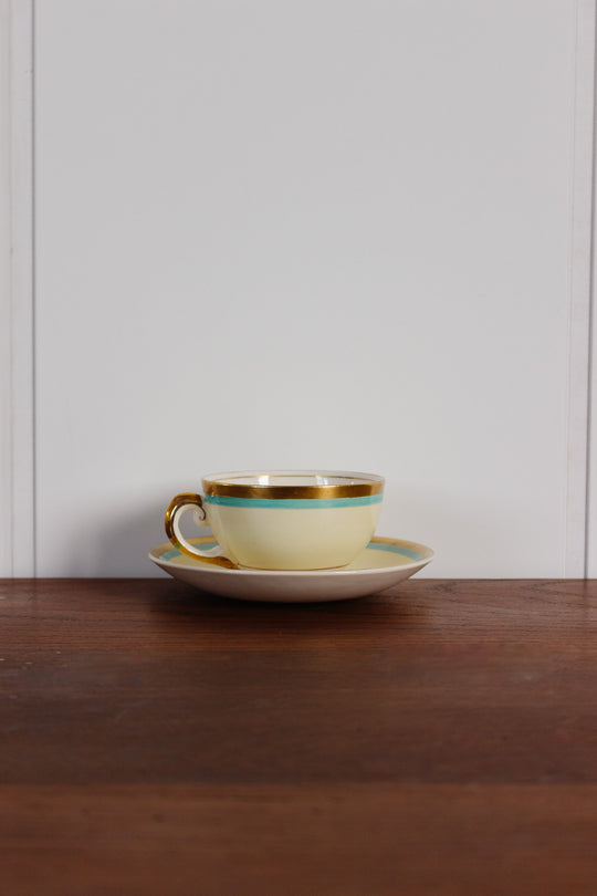 antique art deco myotts staffordshire teacups, set of 8