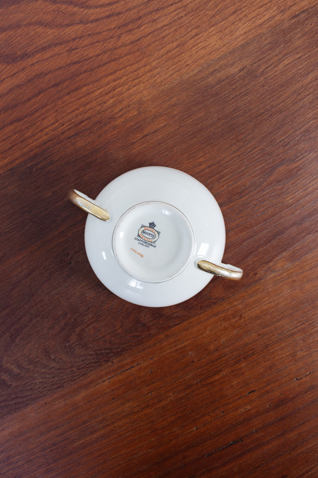 antique art deco myotts staffordshire teacups, set of 8