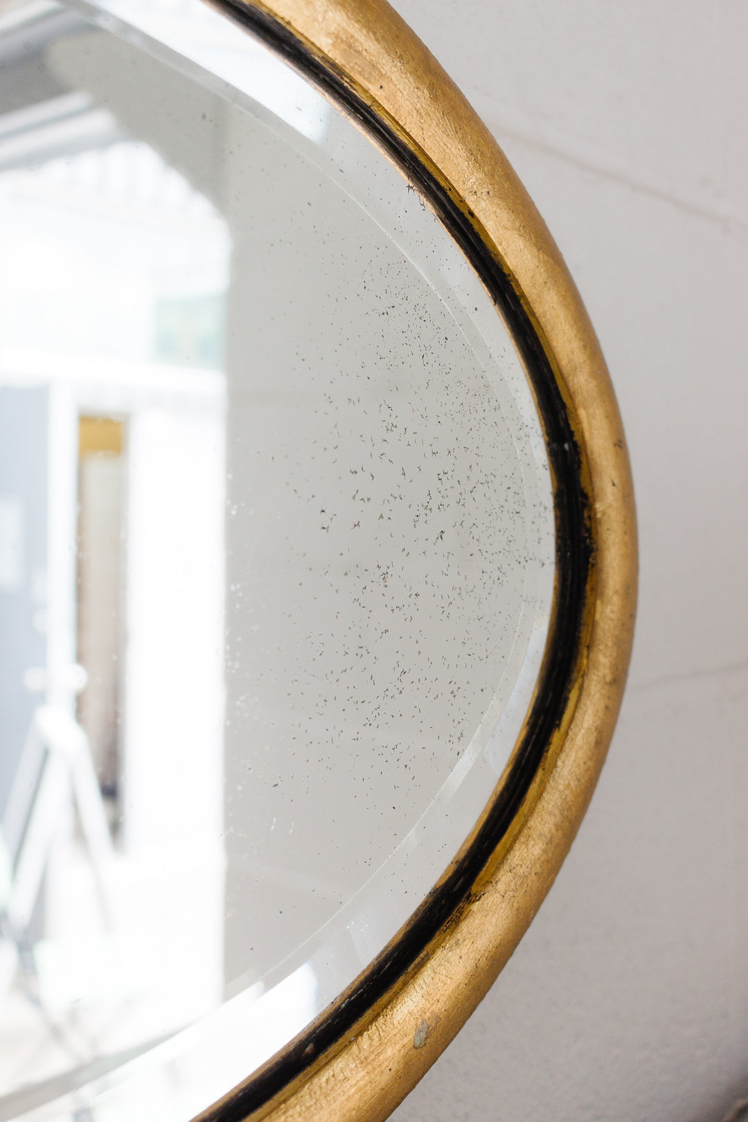 antique English gilt wood and beveled glass mirror