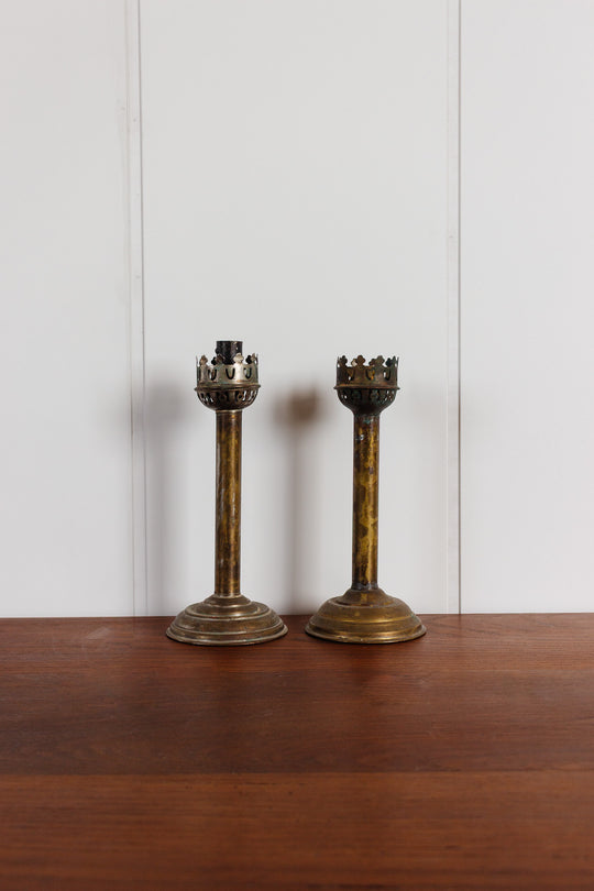 pair of antique french torch candlesticks