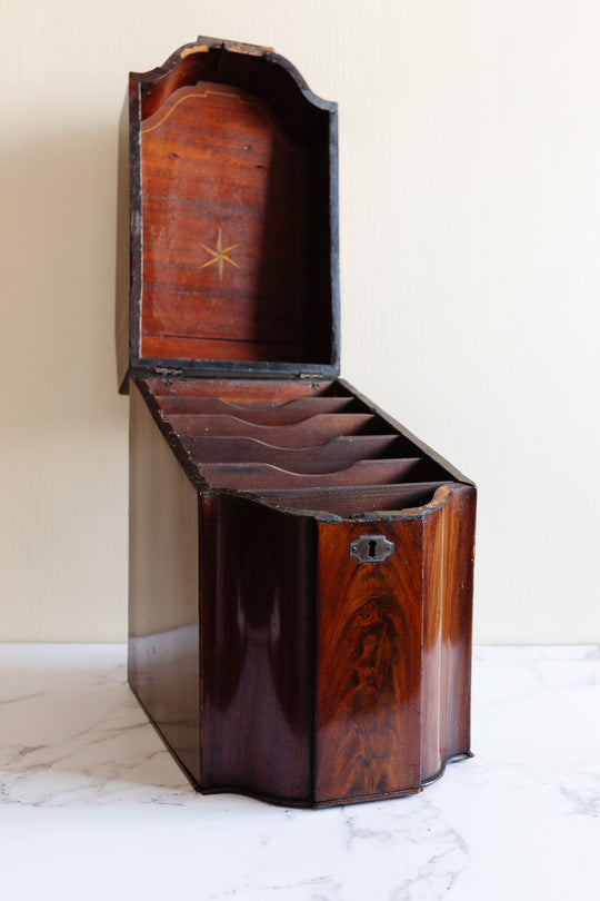 antique 18th century George III English mahogany cutlery box