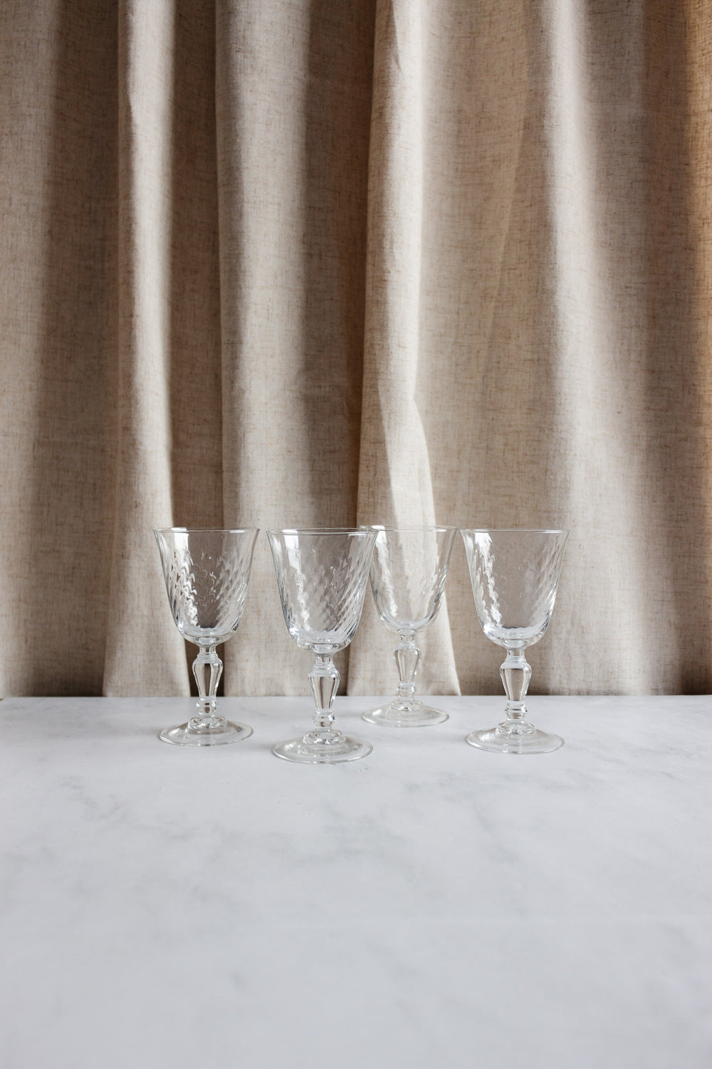 1960s French wine glasses, set of four