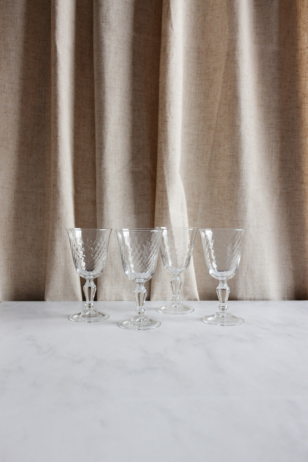 1960s French wine glasses, set of four