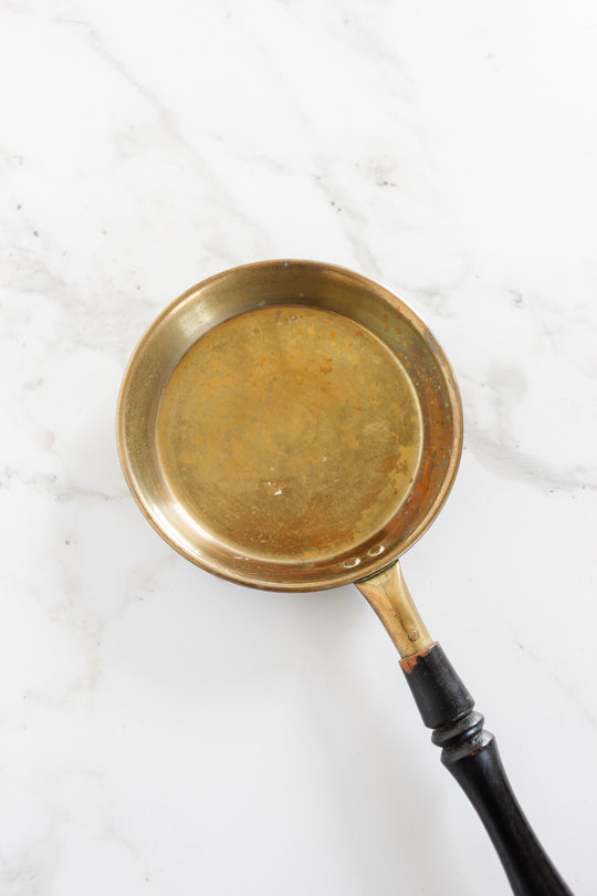 antique french brass and ebony kitchenware
