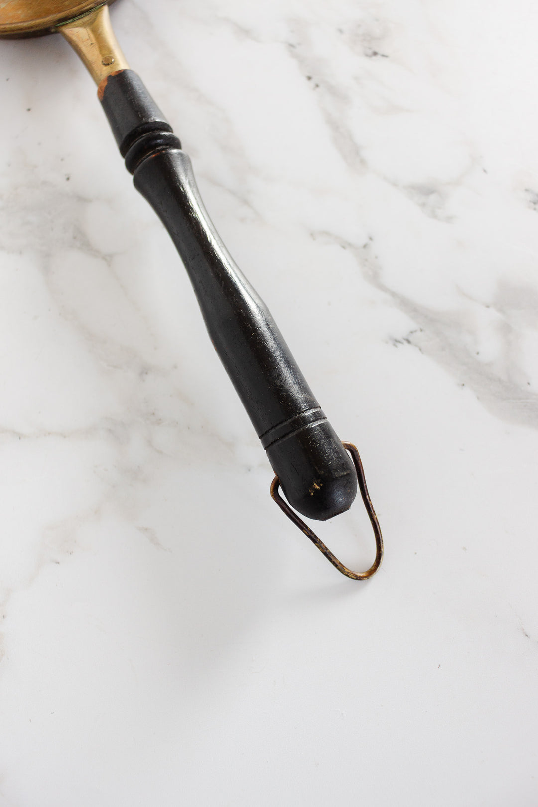antique french brass and ebony kitchenware