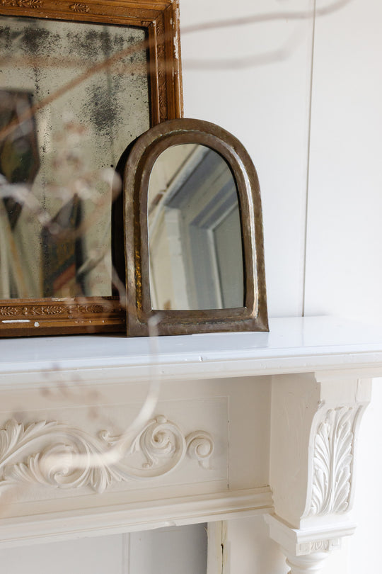 vintage moroccan arched brass mirror