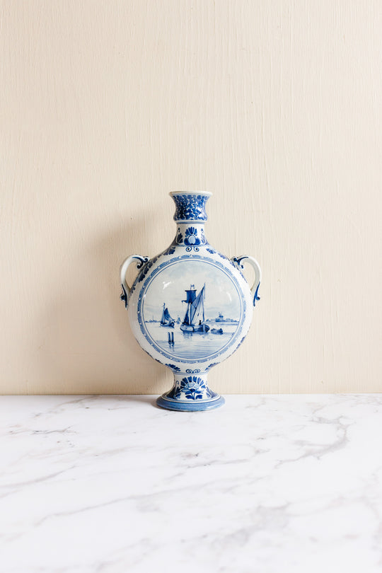 19th century Joost Thooft & Labouchere for Porceleyne Fles Delft ware vase