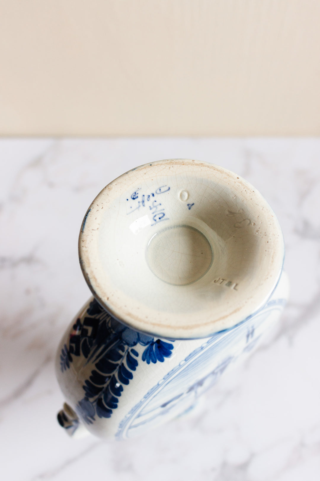 19th century Joost Thooft & Labouchere for Porceleyne Fles Delft ware vase