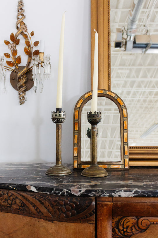 pair of antique french torch candlesticks