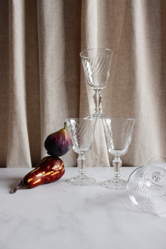 1960s French wine glasses, set of four