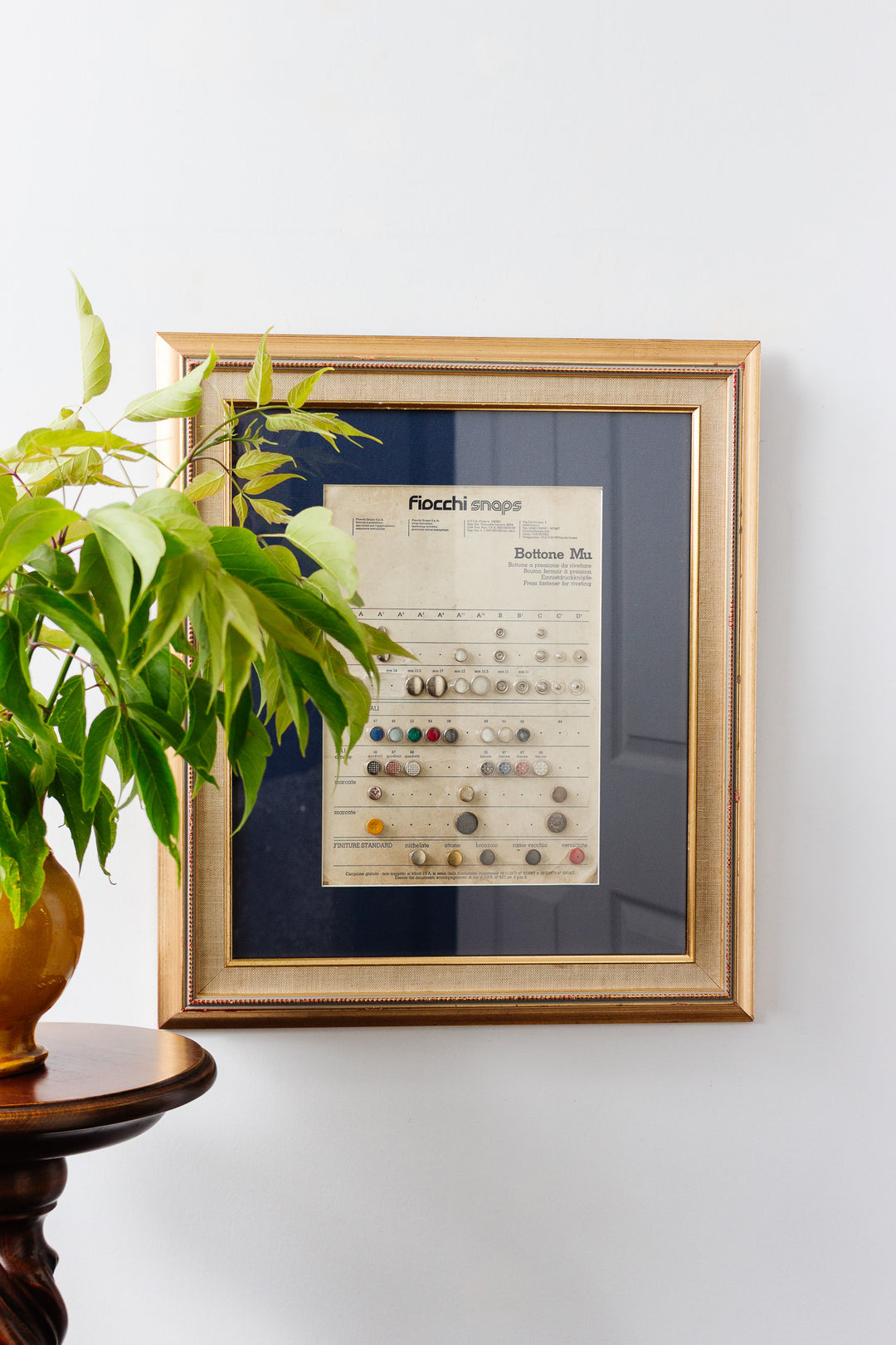 vintage italian framed button art