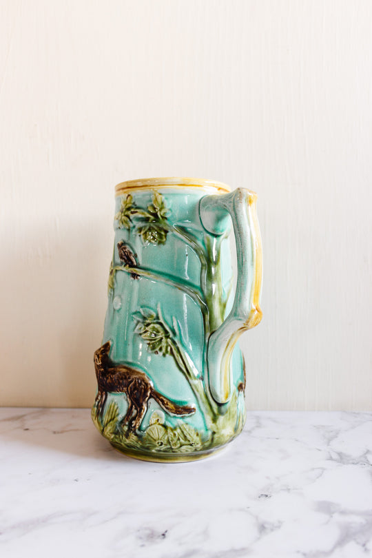 19th century French Mouzin Leach et Cie. majolica pitcher
