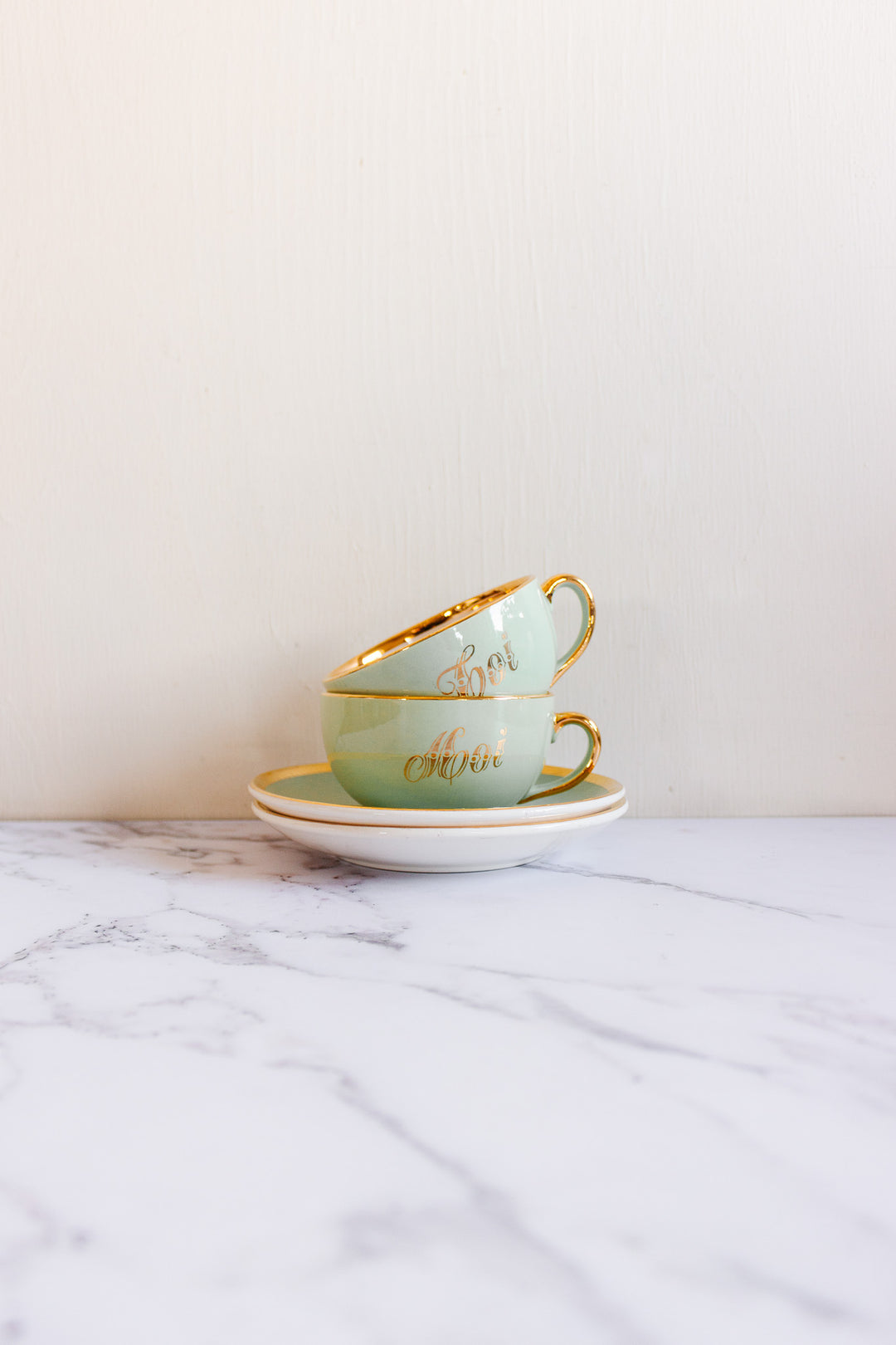 VINTAGE FRENCH “MOI ET TOI” BREAKFAST SET