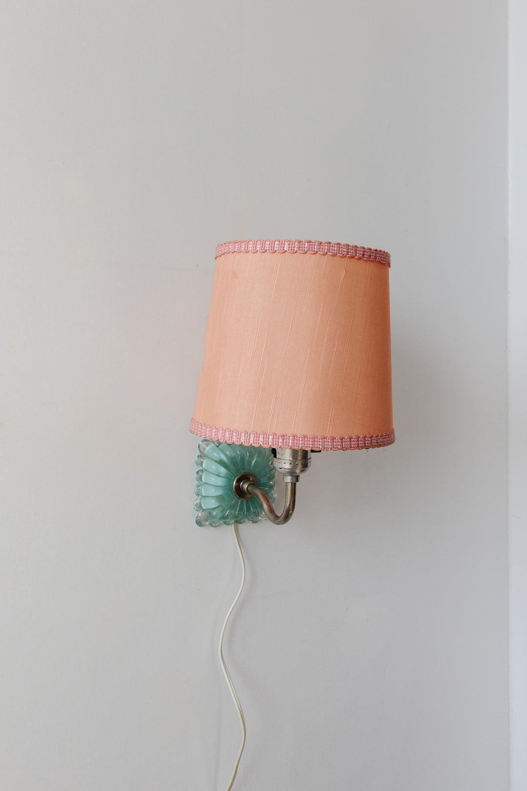 vintage english reverse painted glass wall sconce