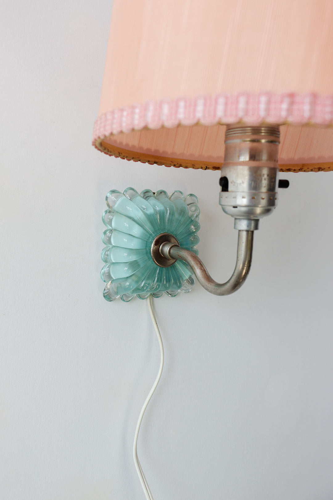 vintage english reverse painted glass wall sconce