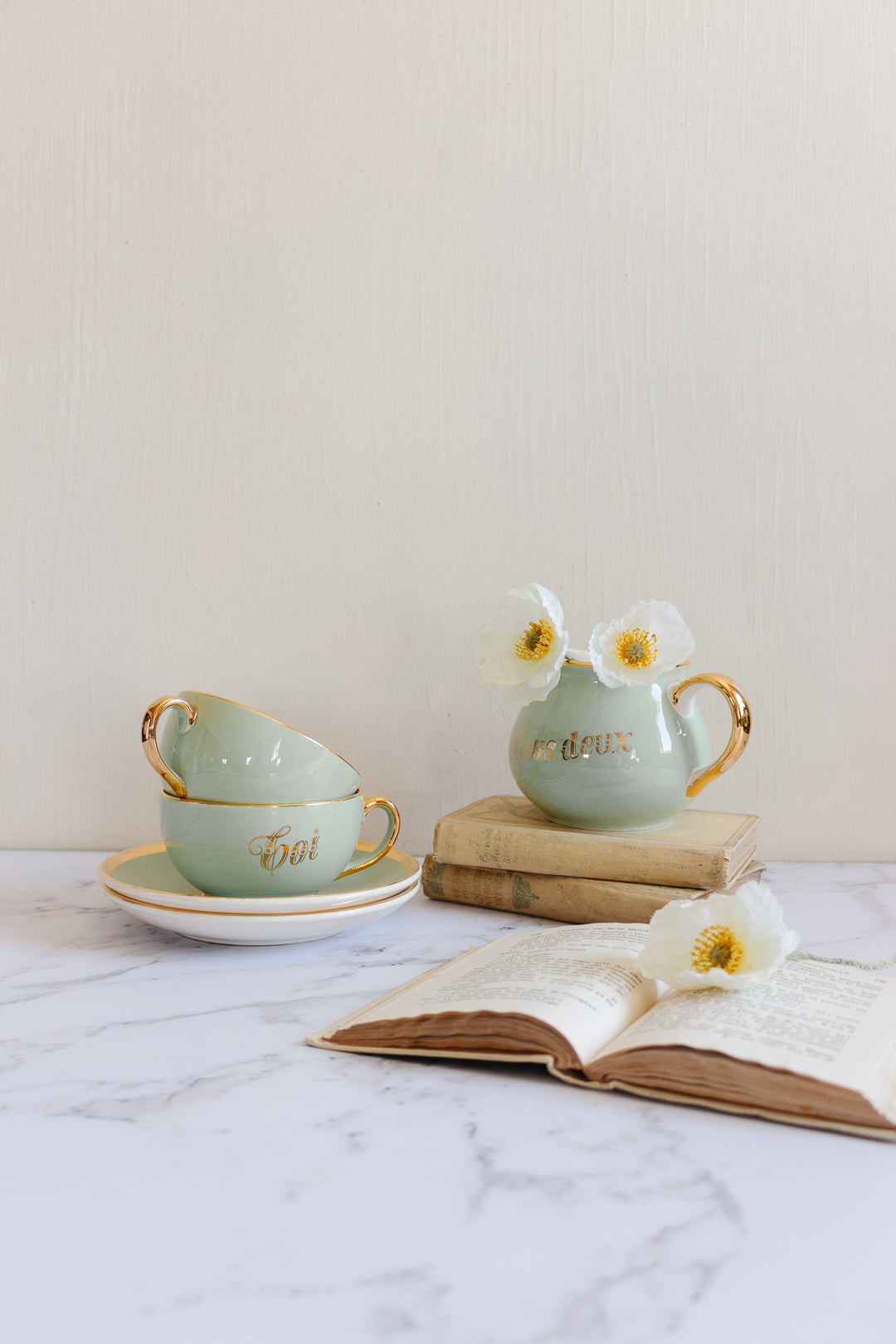 VINTAGE FRENCH “MOI ET TOI” BREAKFAST SET