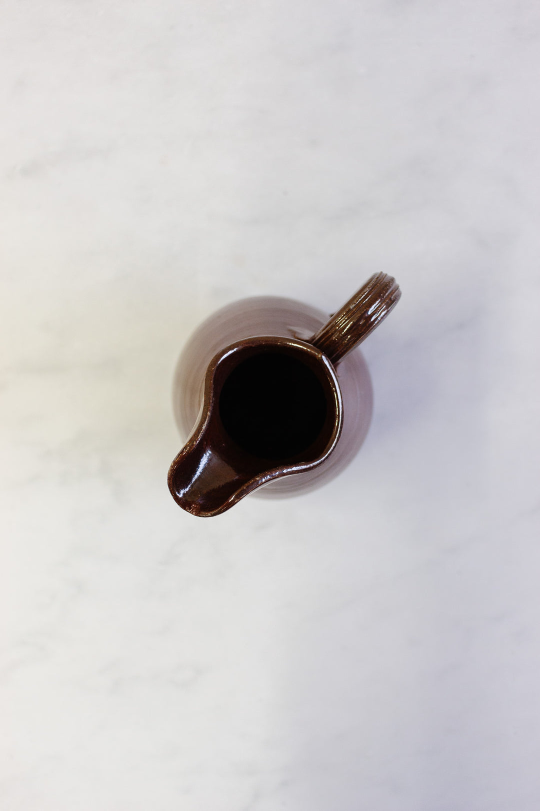 vintage french stoneware chestnut brown pitcher