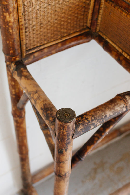 late 19th century french burnt bamboo hall tree