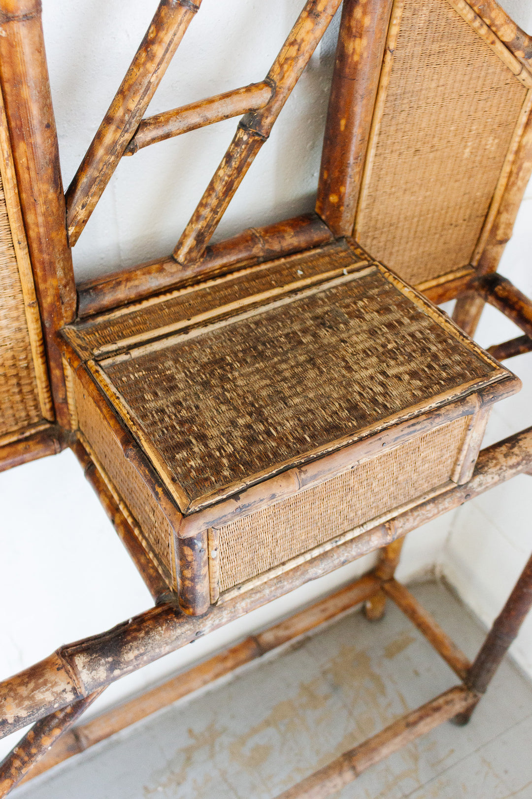 late 19th century french burnt bamboo hall tree