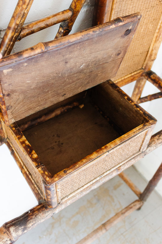 late 19th century french burnt bamboo hall tree