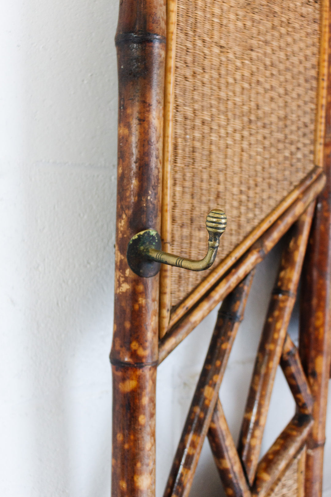 late 19th century french burnt bamboo hall tree