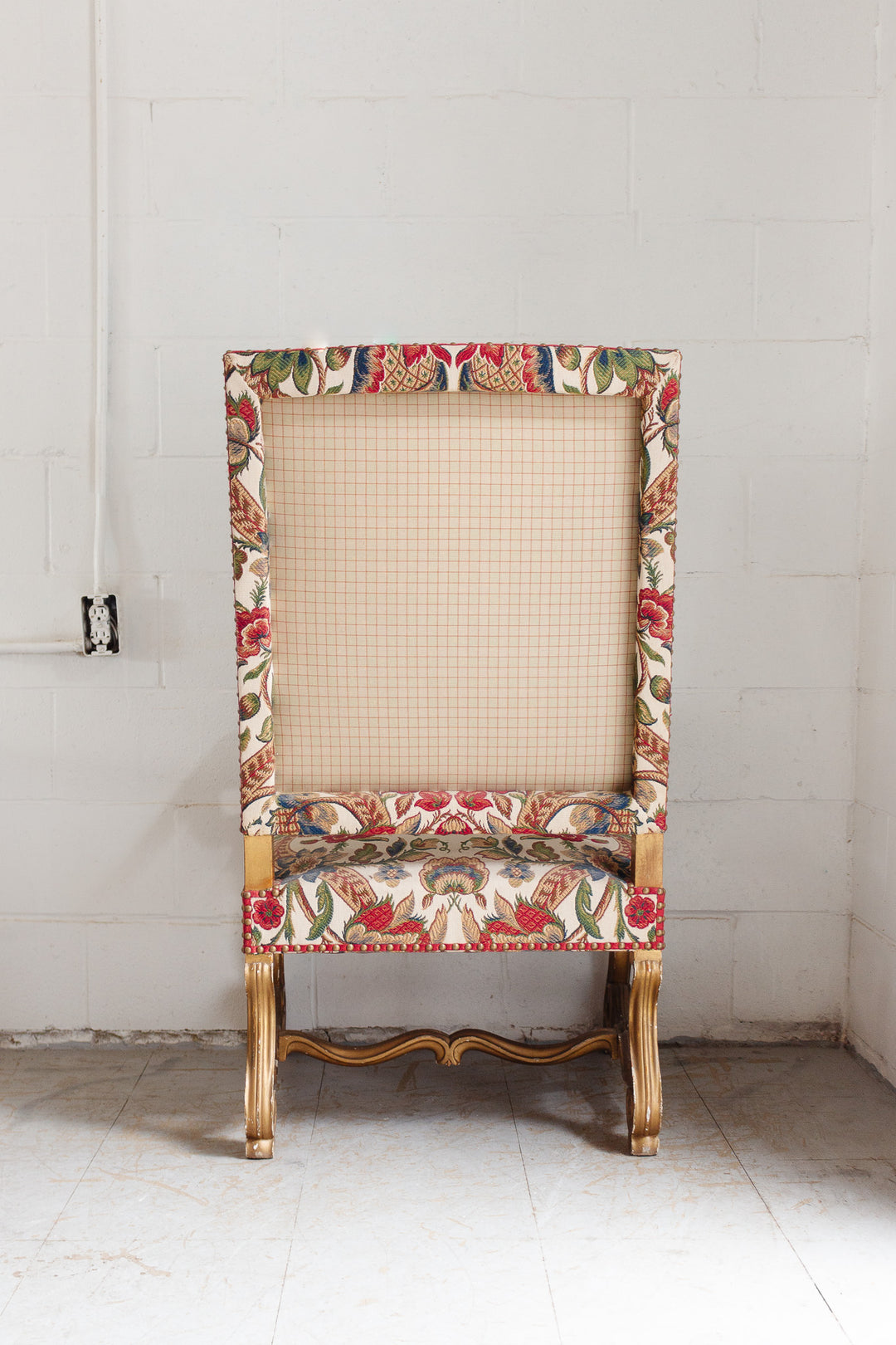 pair of 19th century French Louis XIV style tapestry & gilt walnut armchairs