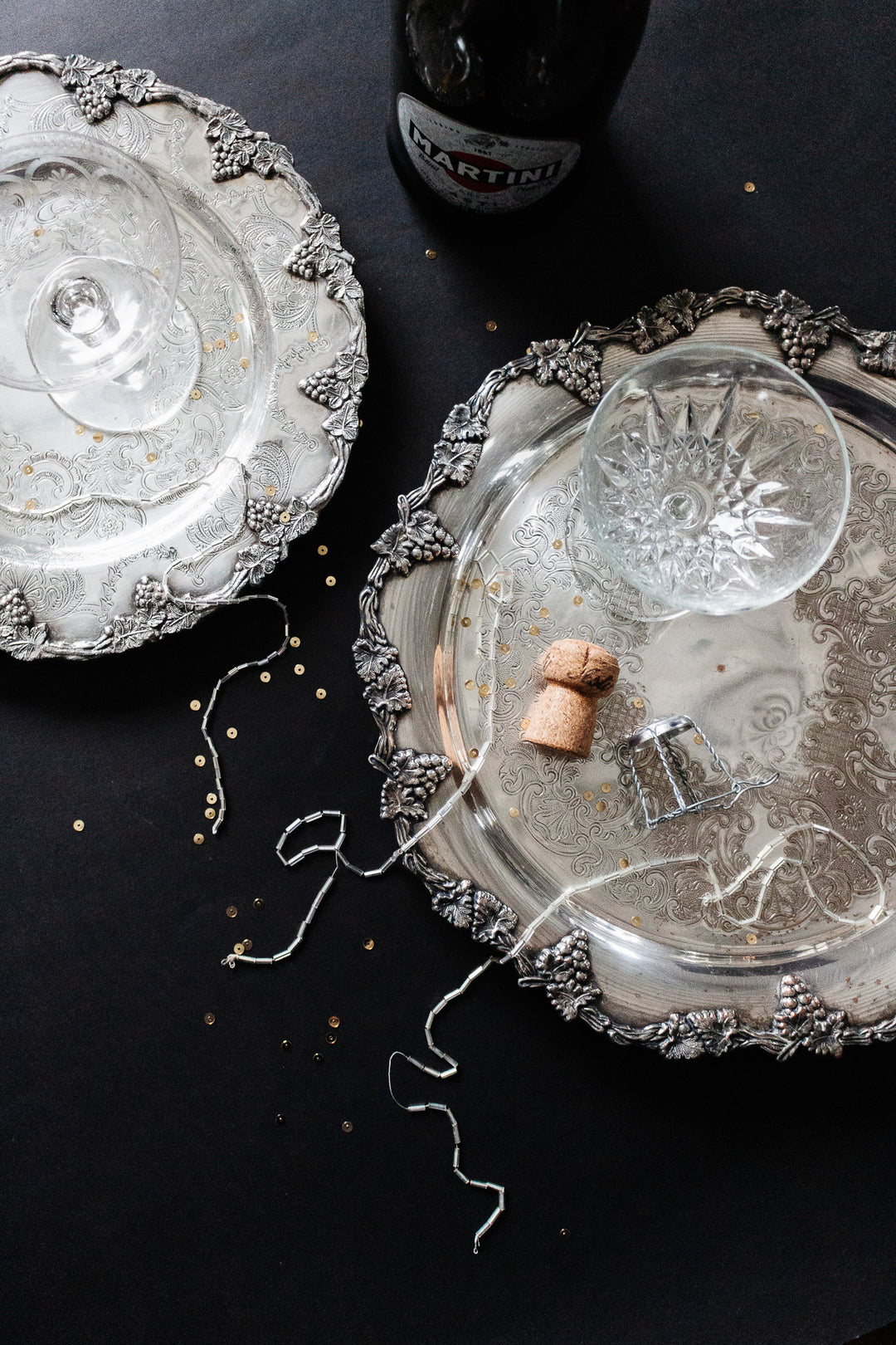 vintage sheffield reproduction silverplated grape vine platter