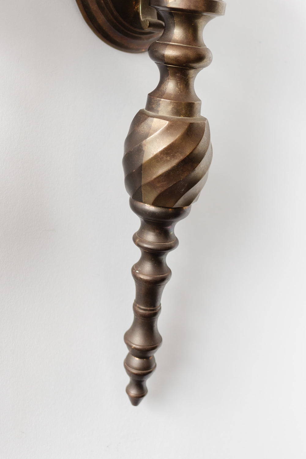 antique french brass torch candlestick sconces