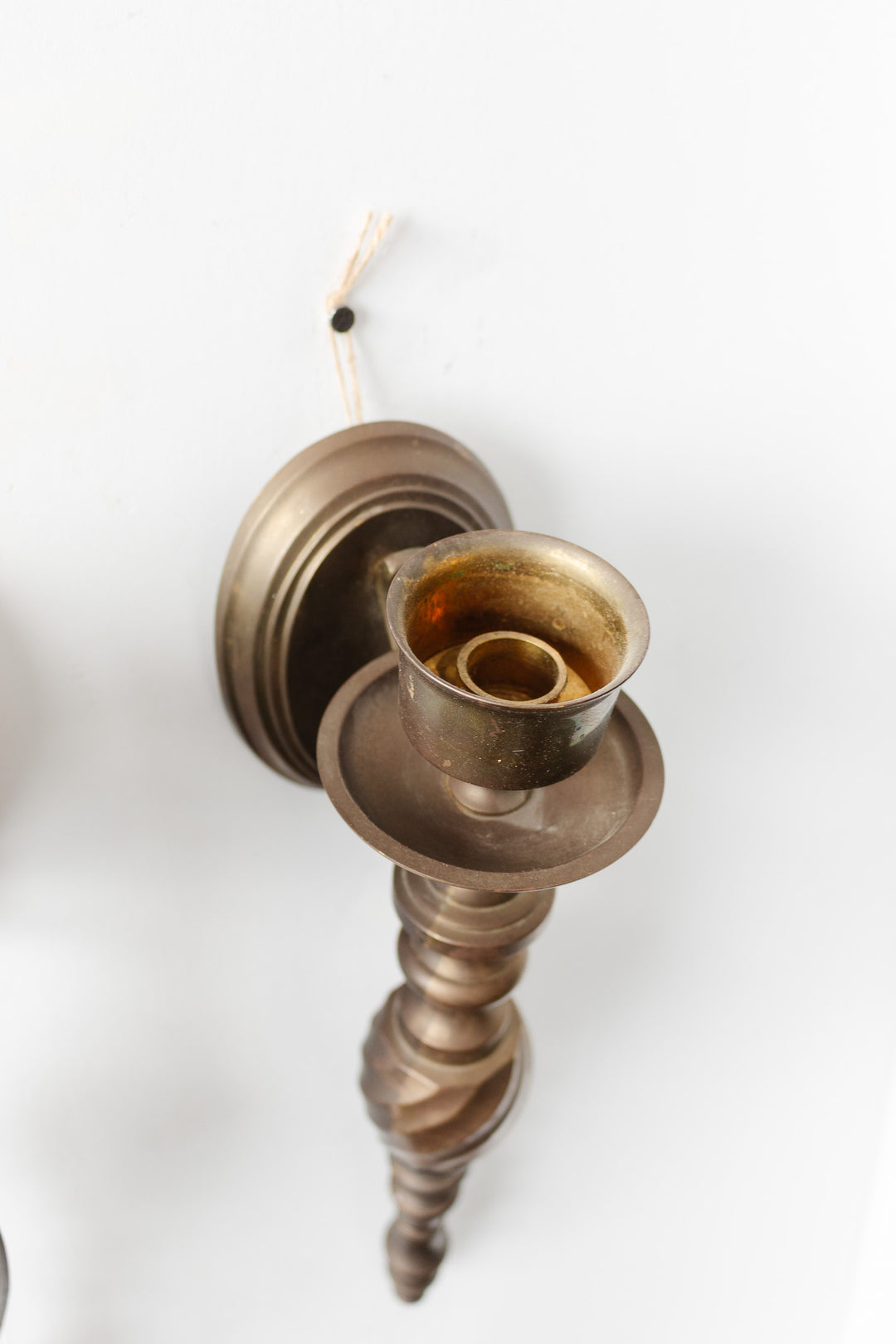 antique french brass torch candlestick sconces