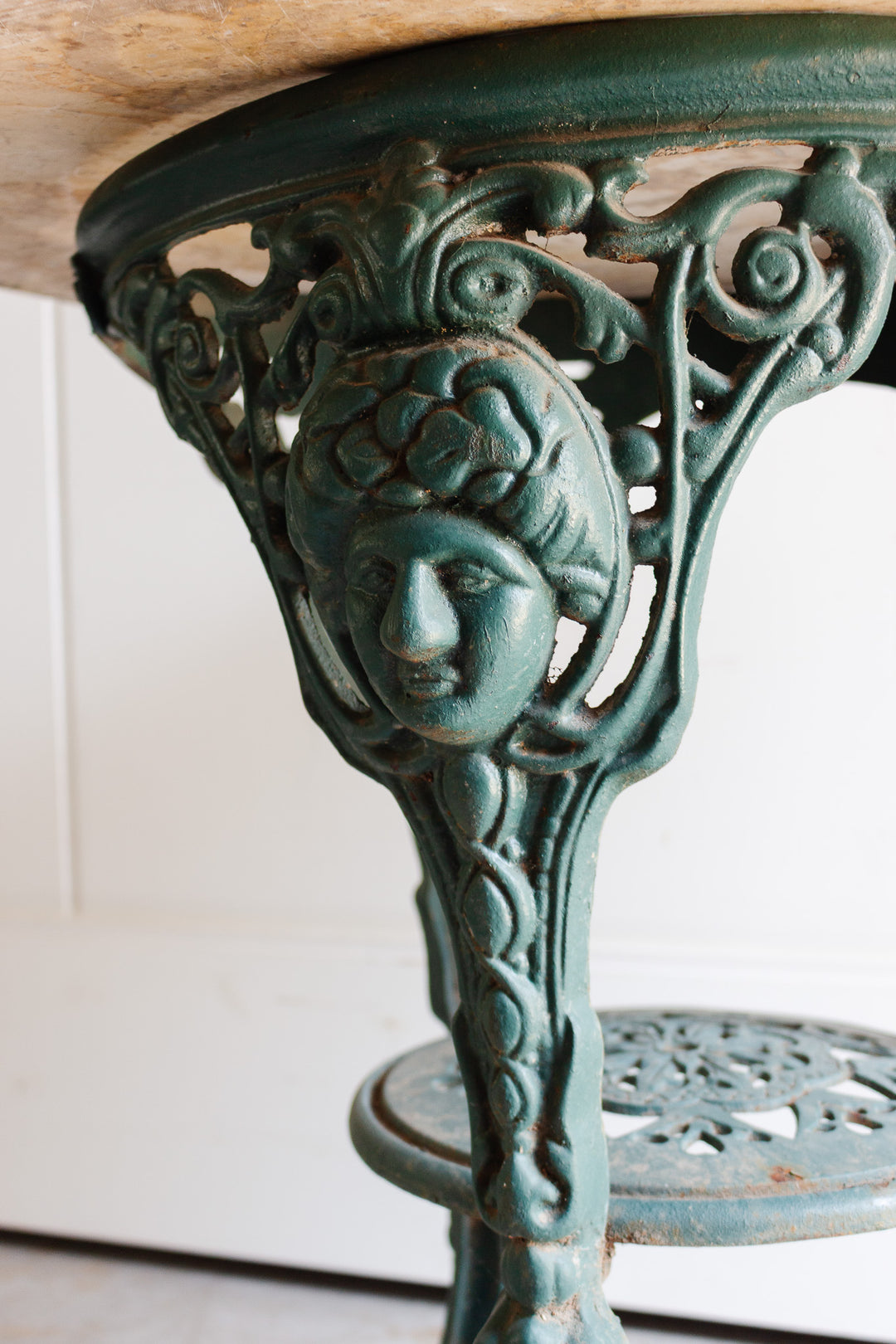 turn of the century English pub table with stone top