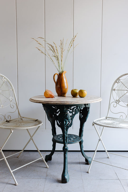 turn of the century English pub table with stone top