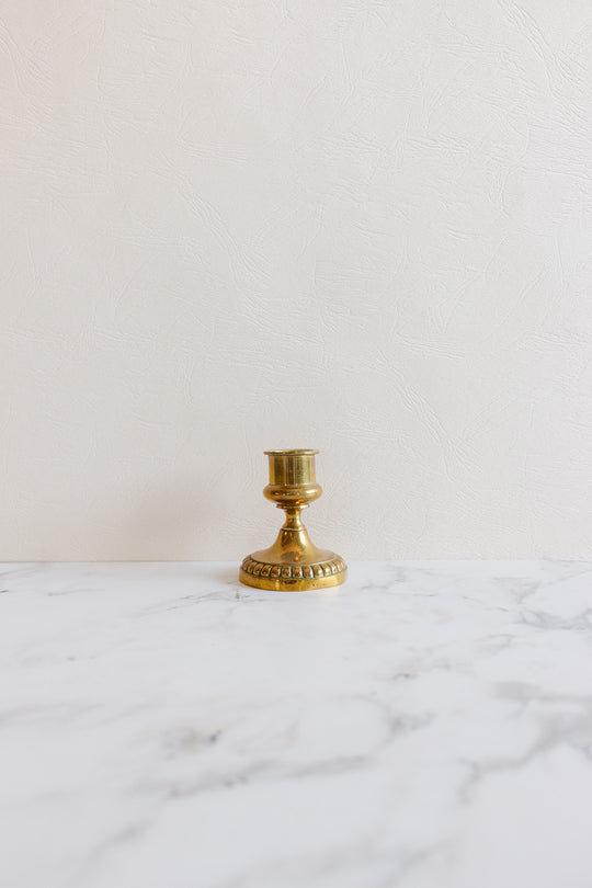 vintage french brass candlestick pair