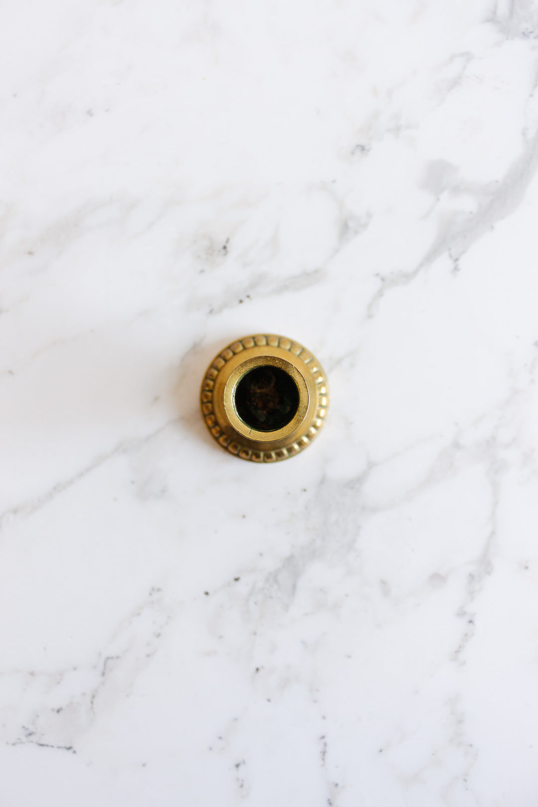 vintage french brass candlestick pair