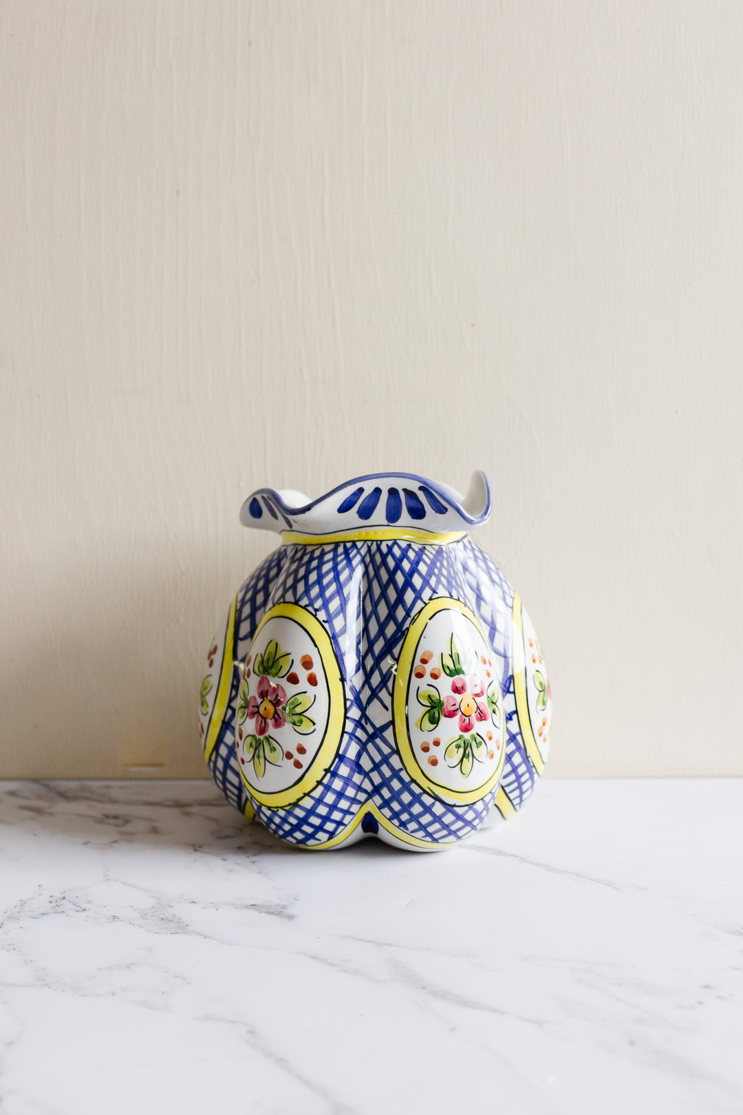 vintage handpainted ceramic portuguese vase