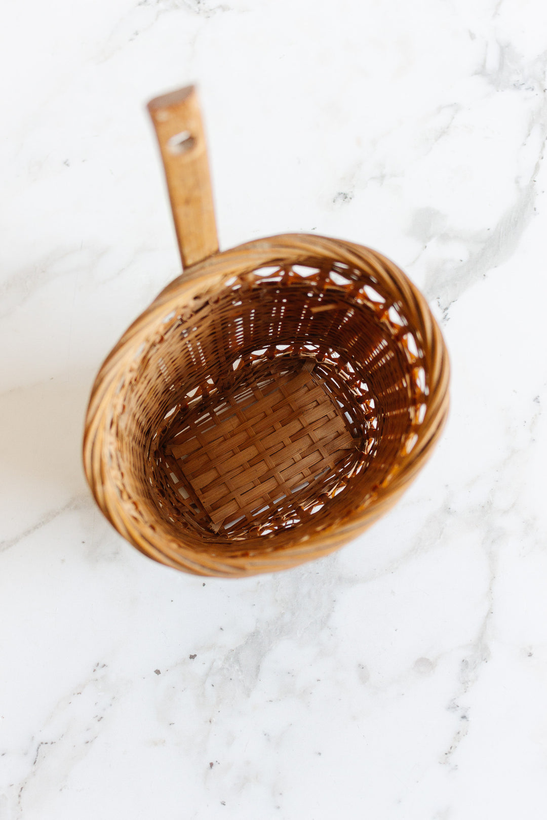 vintage handmade woven wall basket