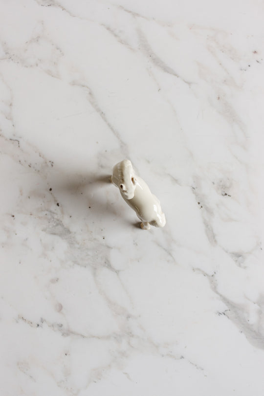 vintage french white porcelain horse