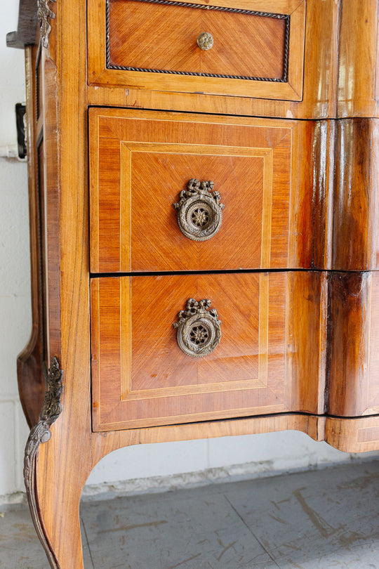 19th century french kingwood louis xv marble topped commode