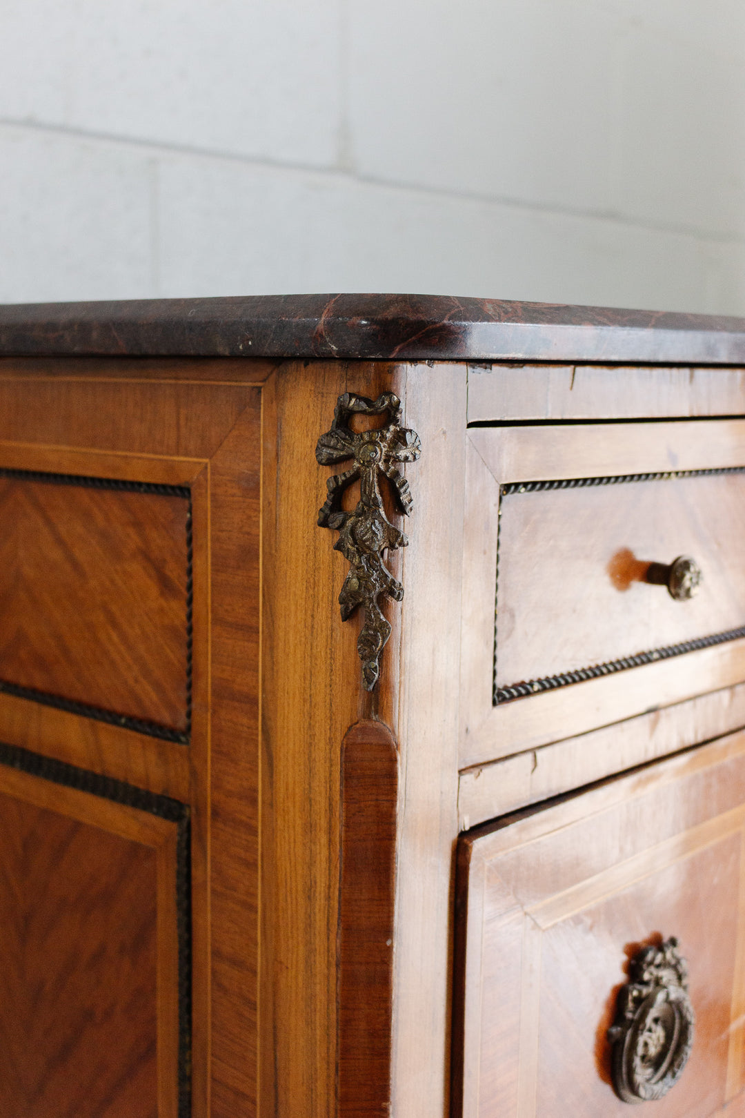 19th century french kingwood louis xv marble topped commode