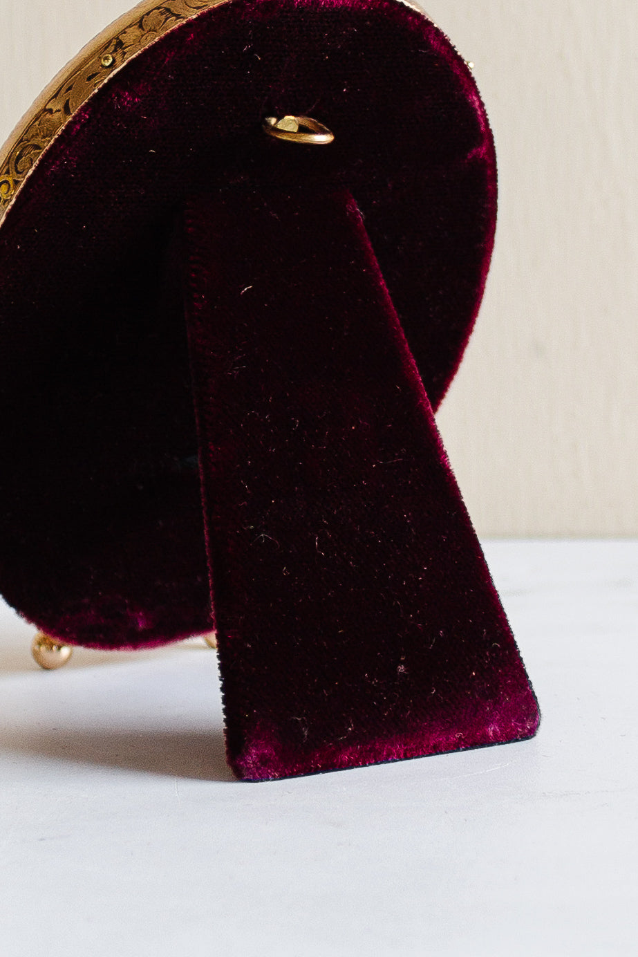 antique 24k gold plated frame with convex glass