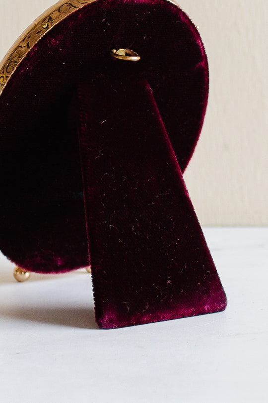 antique 24k gold plated frame with convex glass