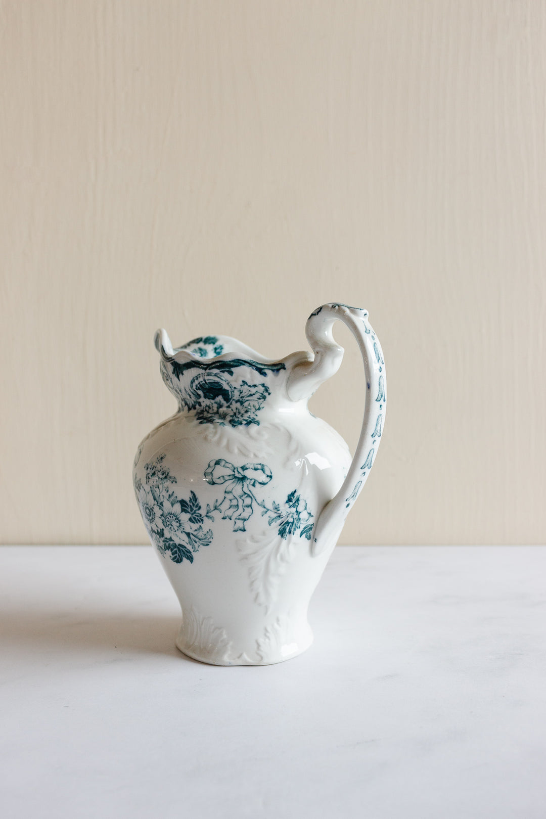 antique English Colonial Pottery ironstone transfer ware pitcher