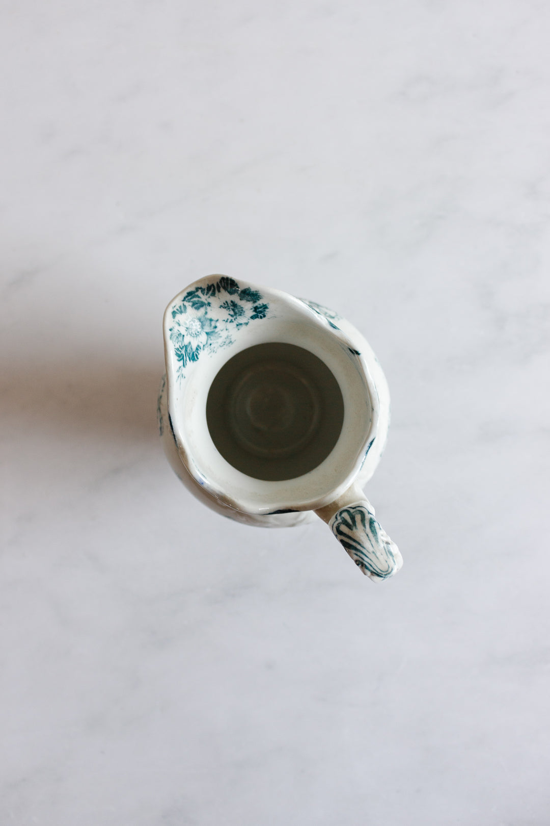 antique English Colonial Pottery ironstone transfer ware pitcher