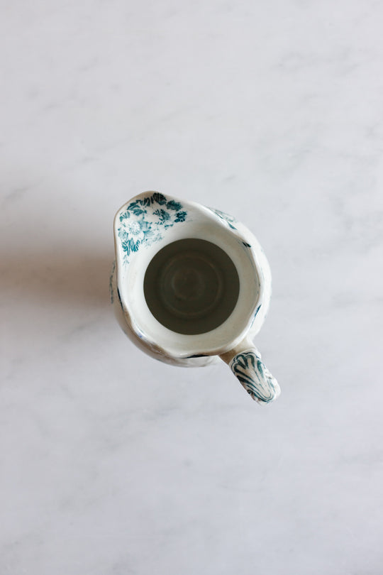 antique English Colonial Pottery ironstone transfer ware pitcher