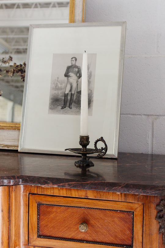 antique french ornate tall chamberstick