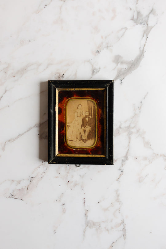 19th century French Napoleon III ebony and faux tortoise shell frame