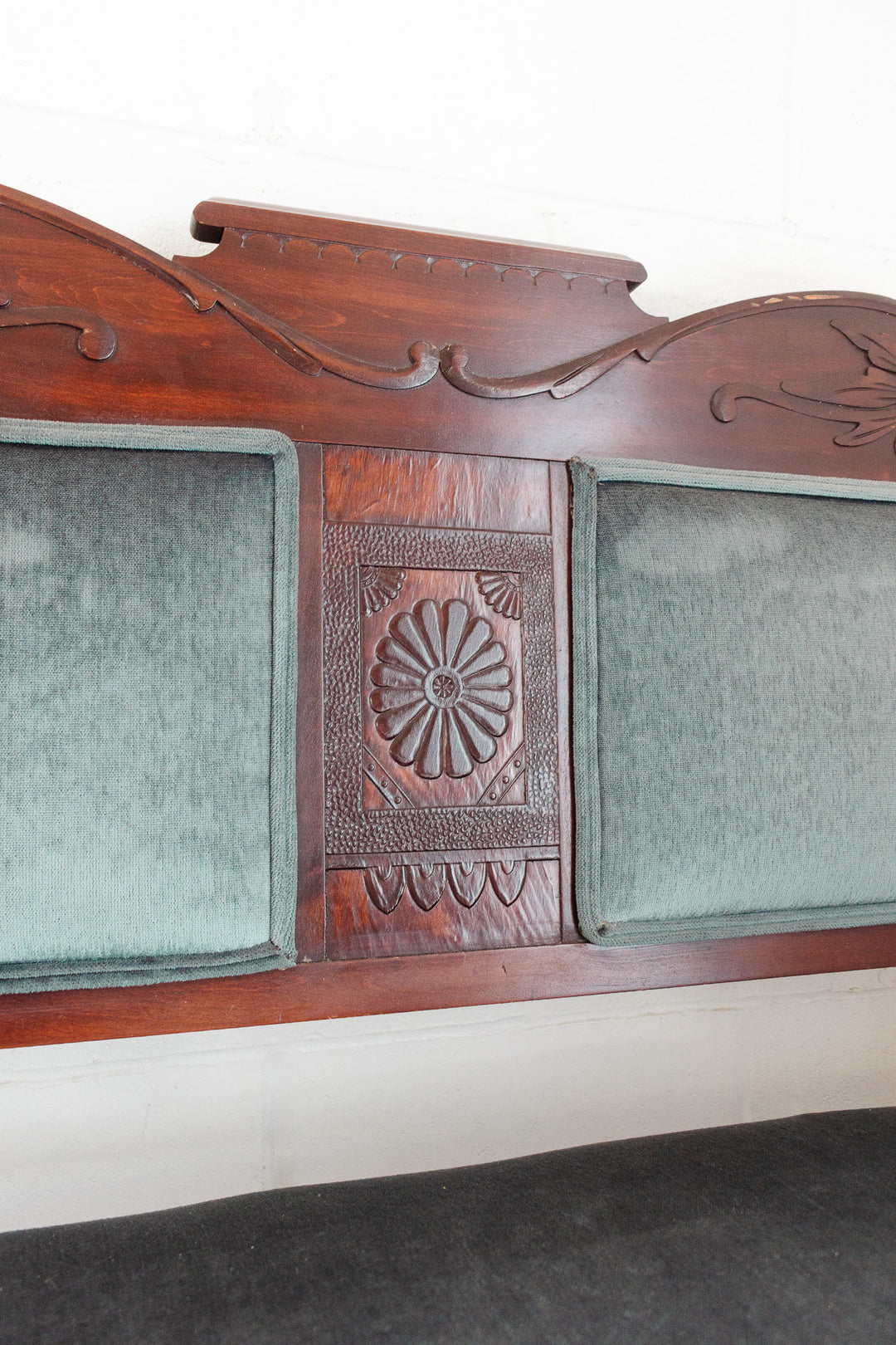 antique english Eastlake upholstered settee