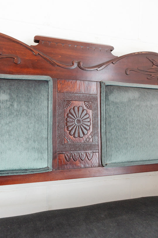 antique english Eastlake upholstered settee