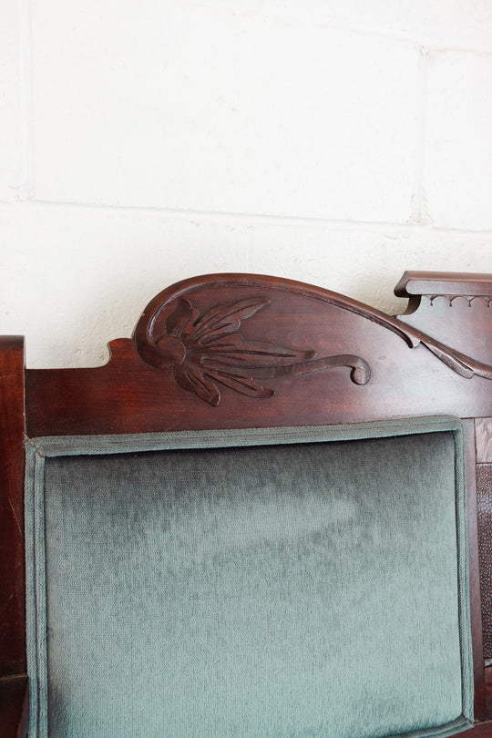 antique english Eastlake upholstered settee